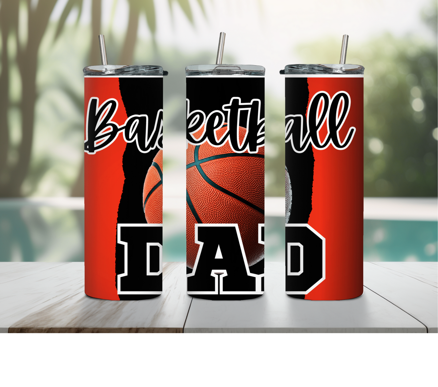 Basketball Dad Tumbler (red)